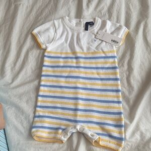 Janie and Jack White and Yellow Striped Bodysuit